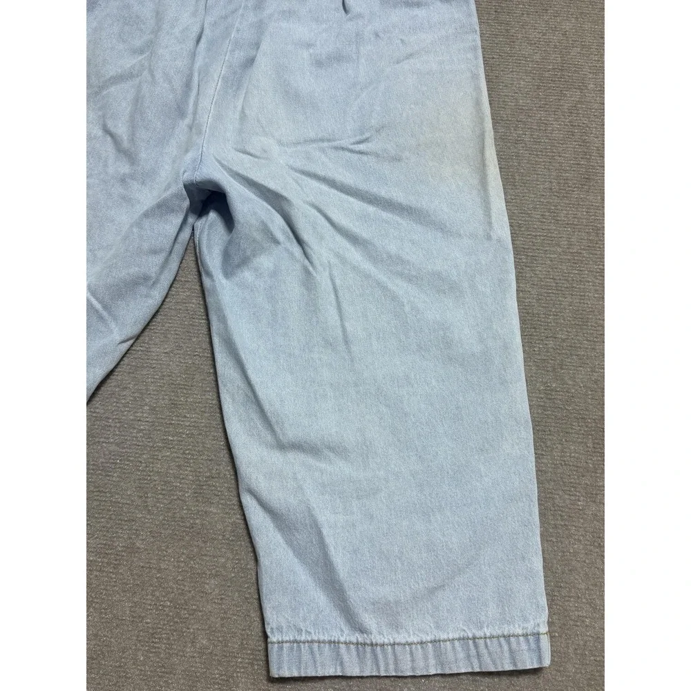 American Sweetheart Pants Girls Size 12A Light Blue‎ Denim Cropped Elastic Waist